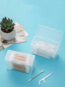 10pcs/8pcs/4pcs/3pcs/2pcs/1pc Transparent Flip Cover Plastic Storage Box, Makeup Brush, Toothpick, Card Holder, Organizer - Clear - View 5