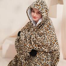Narecte Oversized Blanket Hoodie Blanket For Women,Wearable Blanket Adult Giant Hoodie Cozy Sweatshirt Kawaii Stuff,Birthday Gifts For Women, For Sister,Teen Girl Gifts - Leopard - View 5