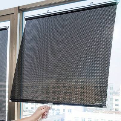 Cortinas telescópicas para guarda-sol, blocos de proteção solar, janelas domésticas com ventosa, guarda-sol, guarda-sol não perfurado, persianas de rolo para banheiro, 1 rolo de espuma de PE para embrulho de presente, papel de embrulho minimalista com detalhes em coração branco para festas