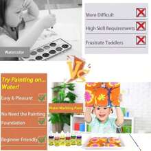大理石彩繪藝術套件，適合6-12歲男女兒童，藝術工藝品套裝，最好的青少年彩繪耶誕節，生日和新年禮物，適合4-10歲兒童，大理石彩繪套件（顏色和細節隨機）。 - 彩色 - 查看 9