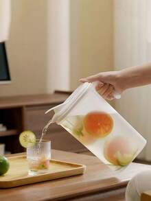 1.6L-3.0L Large Capacity Heat-Resistant Plastic Water Pitcher, Suitable For Making Tea, Juice, Lemonade, Etc. With Faucet And Suitable For Party/Restaurant/Coffee Shop, Homemade Beverage Bottle For Summer - White - View 2