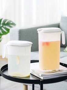 1.6L-3.0L Large Capacity Heat-Resistant Plastic Water Pitcher, Suitable For Making Tea, Juice, Lemonade, Etc. With Faucet And Suitable For Party/Restaurant/Coffee Shop, Homemade Beverage Bottle For Summer - White - View 3