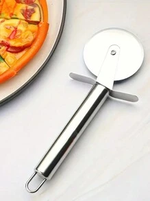 1pc Stainless Steel Pizza Roller Knife Pizza Cutter Pizza Cutter Pizza Cutter Stainless Steel Set Kitchen Pizza Cutter Pizza Cutter Wheel, Bisaro Knife, Food Safe Stainless Steel Pizza Slicer, Suitable For Pizza Pies, Waffles, Dough Cookie Sandwiches And Pastries Cake Cycle Knife, Sharp, Wheel Cutter (Silver, 19.5cm/7.68in)
