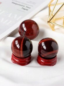 1pc Natural Red Tiger Eye Crystal Ball, Crystal Healing Specimen, Meditation Stone, Spherical Crystal To Enhance Human Body Resistance