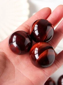 1pc Natural Red Tiger Eye Crystal Ball, Crystal Healing Specimen, Meditation Stone, Spherical Crystal To Enhance Human Body Resistance