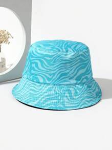 1pc Y2K Iridescent Wavy Double-Sided Bucket Hat For Women, Sun Protection Hat Suitable For Daily Wear - Purple - View 10
