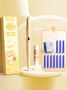 11入組筆套裝，含10個墨水匣，兒童人體工學書法鋼筆，3指正確位置可擦除筆，可加墨筆，小學生特殊硬筆寫字練習，品質優良，深受學生喜愛，是孩子的好小禮物 - 粉色 - 查看 15