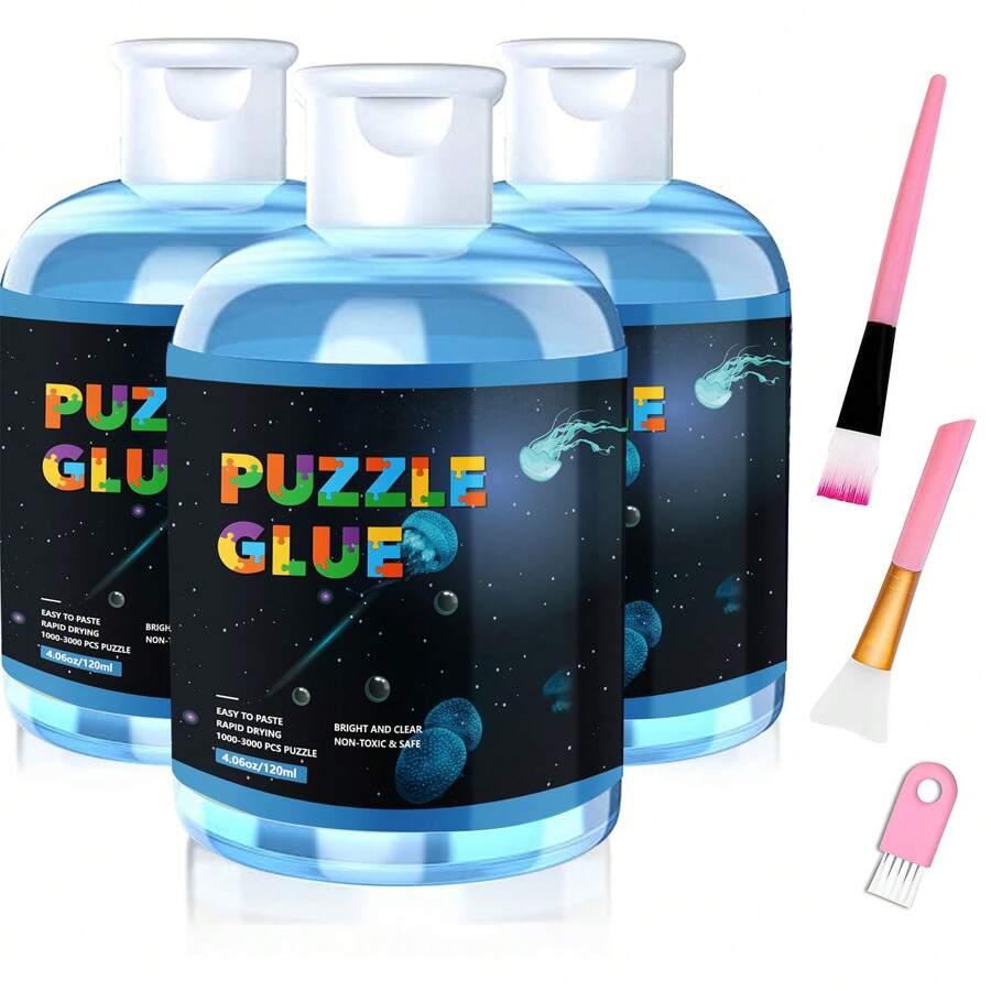 Jigsaw Puzzle Glue With Applicator Saves, Laminates And Preserves