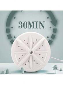 Mini lavadora, lavado ultrasónico con turbina, lavadora turbo portátil a máquina para viajes, viajes de negocios, campamento, habitación universitaria. Lavadora turbo para limpiar calcetines, ropa interior, trapos pequeños - Blanco - Ver 5