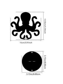 1pc Creative Octopus-Shaped Metal Fence Insert For Outdoor Garden Decoration - Black - View 2