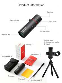 Ống nhòm đơn cầm tay mini 2000 * 24 HD công suất cao ngoài trời nhìn ban đêm điện thoại di động chụp ảnh-Gặp gỡ tốt, khám phá tốt - màu đen - Xem 7