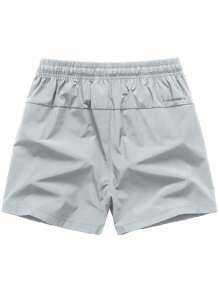 1pc Boyfriend Style Men's Casual Breathable Quick-Drying Running Shorts, Khaki
