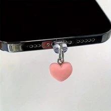Love Cell Phone Dust Plug - Exquisite And Compact, Protective Charging Port. Cute Love Design, Add Decorative Dust, Waterproof, Stain Resistant, Keep Charging Port Clean. Universal Port Protection Compatible With IPhone & Type-C Devices - Lightning Plug - View 6