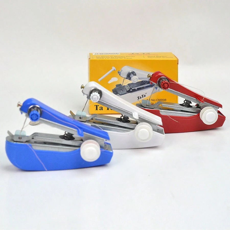 Máquina de coser portátil mini manual de mano para hogar y viajes - Blanco - Ver 1
