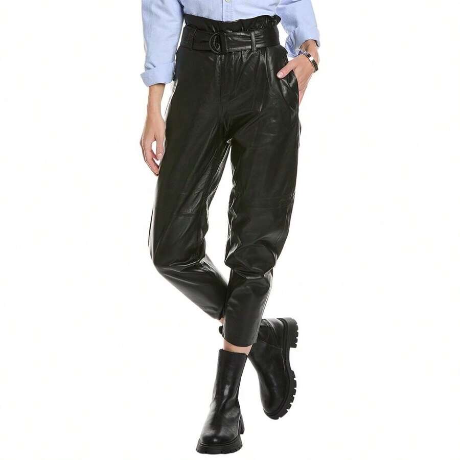 ALL SAINTS AllSaints Orsen Leather Trouser - Black - View 1