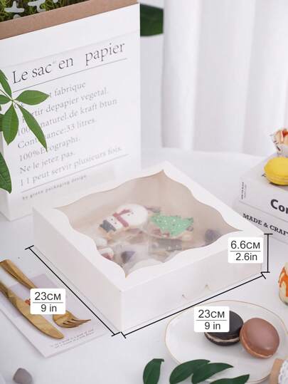 5件/10件大窗口甜甜圈、披萨、糕点、蛋糕盒、甜点、巧克力包装盒，适用于蛋糕店、派对、生日礼物