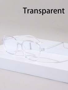 1 Pair Of Plain And Simple Full-Frame Plastic Square Eyeglasses For Women, Suitable For Computer Work, Decoration, From Mobile Phones, And Playing Computer Games. - Multicolor - View 8