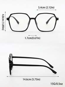 1 Pair Of Plain And Simple Full-Frame Plastic Square Eyeglasses For Women, Suitable For Computer Work, Decoration, From Mobile Phones, And Playing Computer Games. - Multicolor - View 10