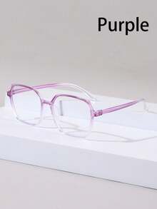1 Pair Of Plain And Simple Full-Frame Plastic Square Eyeglasses For Women, Suitable For Computer Work, Decoration, From Mobile Phones, And Playing Computer Games. - Multicolor - View 6