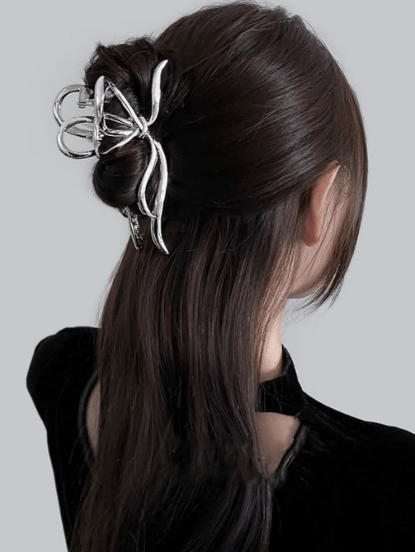 Pince à cheveux papillon bleu marbré - Boutique Papillon