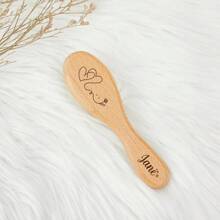 Cepillo de pelo personalizado 1 pieza, grabado con láser, cepillo de pelo de madera con corazón simple, regalo de recuerdo para el Baby Shower, cepillo de pelo para bebé personalizado, cepillo de bebé con nombre grabado, regalo para recién nacido, regalo para nueva mamá