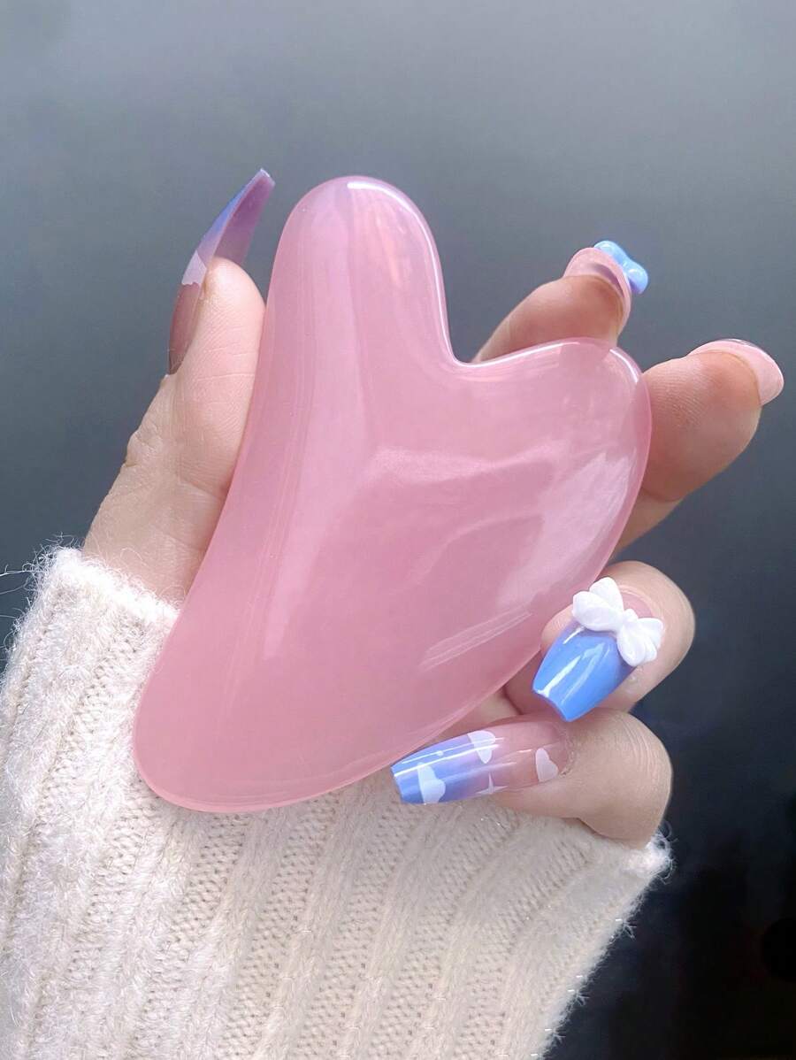 1件/2件装心形刮痧板 ABS树脂面部按摩工具，用于提拉紧致肌肤、减少浮肿和皱纹，是护肤的理想选择。 - 彩色 - 查看 1