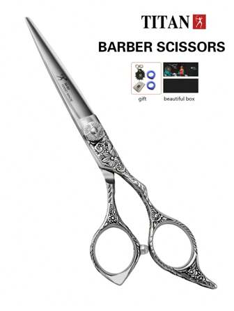 TITAN HIRLD Tijeras de corte de pelo profesionales TITAN, de 6" de acero inoxidable con mango con diseño floral, tijeras para adelgazar el cabello con 2 anillos para los dedos, 1 paño de limpieza, 1 placa de ajuste, esenciales para volver a la escuela, viajes y vacaciones, accesorios para el cabello para mujeres, cabello, barbero, herramientas para el cabello, productos para el cabello, accesorios para el cabello, cepillo para el borde, accesorios de barbero, viaje, secador de pelo, cosas para el cabello, laca para el cabello, accesorios para el cabello, productos para el cabello rizado, equipo de peluquería, accesorios, tijeras para cortar el cabello, Navidad, barbería, accesorios de barbero, accesorios para el cabello, peluquería, cabello, viaje, productos para el cabello, herramientas para el cabello, cosas para el cabello, barbero, accesorios de barbero, barbería, equipo de peluquería