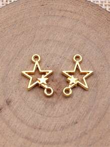 40pcs 15x11mm(0.59x0.43inch) Star Connector Charms For DIY Bracelet, Earring, Necklace Jewelry Making