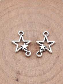 40pcs 15x11mm(0.59x0.43inch) Star Connector Charms For DIY Bracelet, Earring, Necklace Jewelry Making