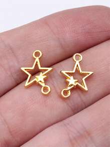 40pcs 15x11mm(0.59x0.43inch) Star Connector Charms For DIY Bracelet, Earring, Necklace Jewelry Making