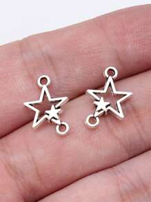 40pcs 15x11mm(0.59x0.43inch) Star Connector Charms For DIY Bracelet, Earring, Necklace Jewelry Making