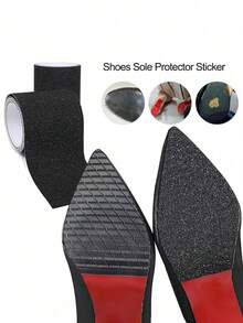 1 pieza Protector de suela para zapatos para enrollar, antideslizante, resistente al desgaste y reducción de ruido - Negro - Ver 2