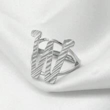 1只A-Z字母戒指，女性金色/銀色非洲字母首飾，可調整大小的英文字母指環，阿拉伯風格 - 彩色 - 查看 54