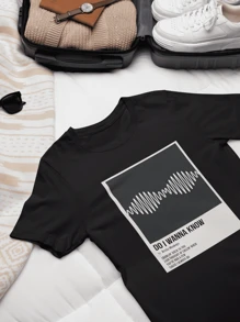 Retro Arctic Monkey Aesthetic Unisex Fashion T-Shirt - Black - View 2