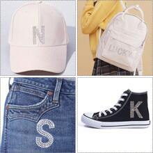 26入組鑽石字母貼紙，大學字母熨布貼片，閃爍字母貼片，閃耀A-Z字母貼片，可熨燙於DIY衣物、帽子、鞋子上的貼紙