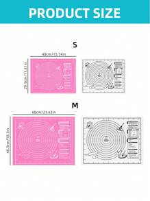1 Piece Pink Non-Slip Non-Stick Flour Dough Kneading Mat Baking Mat Rolling Mat Mixing Mat Back To School - EVA Dough Kneading Pad - View 2