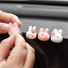 AD 5pcs Cute Rainbow Bear Car Dashboard Ornaments Creative PC Monitor Decorations Car Interior Accessories - Pink - View 3