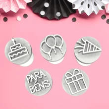 Carimbos para Brigadeiros Docinhos - Coleção Aniversário - Rosa Bebê - Visão 3