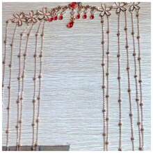 1 件水滴帽头饰珠宝复古汉服头饰帽头饰带流苏适合伴娘婚礼舞台头饰女巫万圣节 - 紅色 - 查看 4