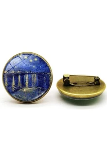 Time Gem Oil Painting Badge, Fashionable Starry Sky Cartoon Brooch, Backpack Decorative Pin, Suitable For Gifts, Classmates, Friends, Teachers, Family, Etc. - Multicolor - View 7