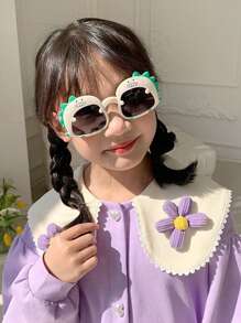 1 Pair Of Children Lovely Cartoon Glasses Dinosaur And Fashion Glasses For Boys & Girls Eye Protection - Black - View 3