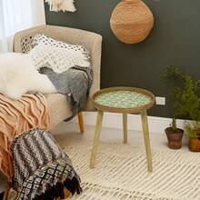Nordic Style Woven Rattan Shell Decoration Round Side Table For Sofa / Small Coffee Table - Multicolor - View 1