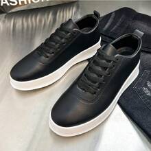 Men's Low-Cut Fashionable Casual Sports Shoes - Black and White - View 4