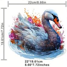 1pc/2pcs/3pcs Creative Super Pretty Waves Vibrant Colorful Swan Heat Transfer Stickers For Backpacks Pillow Clothes Hat - Multicolor - View 2