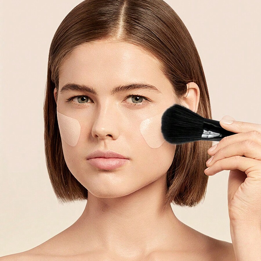 1pc Natural Wood Color RoundHead Tube Squeezable Foundation Brush Highlight Brush Blush Brush