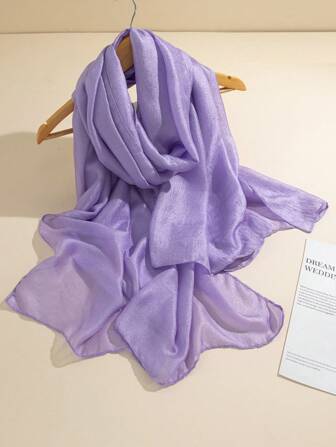 1pc Soft And Lightweight Solid Color Long Scarf For Outdoor All Seasons