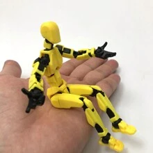 有趣印花多關節可動娃娃動作人偶模型機器人積木玩具DIY組裝套件[配件隨機顏色] - 彩色 - 查看 6