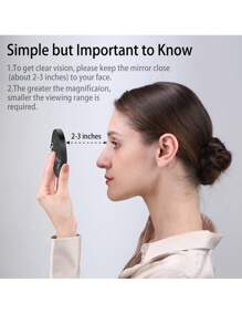 1pc 10X/15X Magnifying Makeup Mirror With Suction Cup, Suitable For Pimple Popping, Can Be Attached To Flat Mirrors - Black - View 5