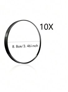 1pc 10X/15X Magnifying Makeup Mirror With Suction Cup, Suitable For Pimple Popping, Can Be Attached To Flat Mirrors - Black - View 4