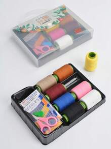 便攜式縫紉箱套裝，旅行和緊急衣物修補DIY，配有線，剪刀，大眼針，針線穿入器 - 顏色組4 - 查看 6